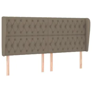 Zagłówek uszak, taupe, 203x23x118/128 cm, tkanina