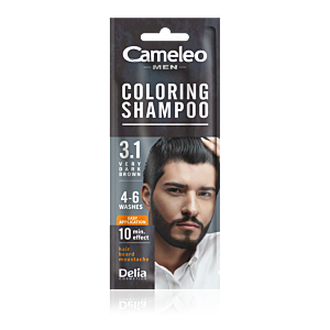 DELIA Męski szampon koloryzujący, szamponetka CAMELEO MEN, 15ml 3.1 BARDZO CIEMNY BRĄZ