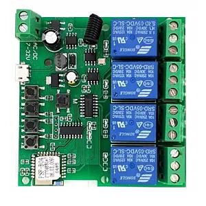 Sterownik Beznapięciowy 4CH DC 5-32V WiFi + RF TUYA 3 tryby pracy