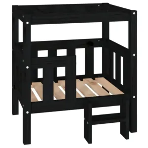 Legowisko dla psa, czarne, 65,5x43x70 cm, lite drewno sosnowe