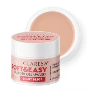 CLARESA Żel budujący do paznokci Soft&Easy LIGHT BEIGE - 12g