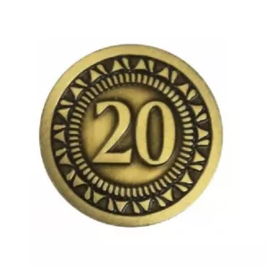Klasyczna Uniwersalna Złota Metalowa Moneta "20" 1 szt