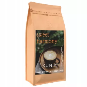 Kawa ziarnista 1kg ŚWIEŻO PALONA ARABICA KUNIK Sweet Harmony Do ekspresu