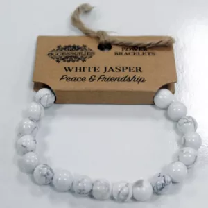 Bransoletka Mocy - JASPER BIAŁY White Jasper