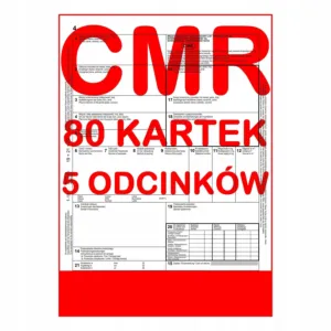 CMR List Przewozowy 80 kartek - 5 odcinków - 16 kompletów