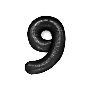 Balon foliowy "cyfra 9", czarna, 100 cm [balon na hel, cyfra duża, urodziny]