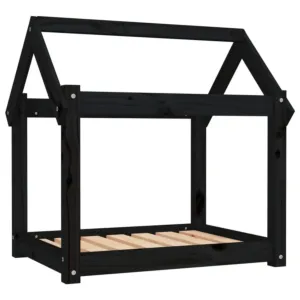 Legowisko dla psa, czarne, 71x55x70 cm, lite drewno sosnowe