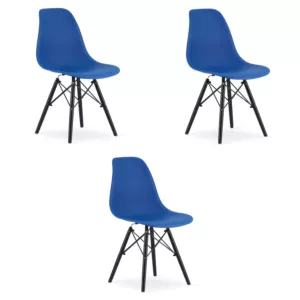 Krzesło OSAKA niebieskie / nogi czarne x 3