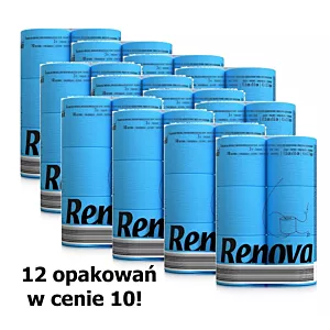 12x Niebieski papier toaletowy Renova 6R