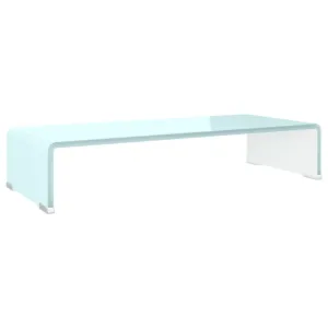 Podstawka pod monitor / TV, zielone szkło, 60x25x11 cm