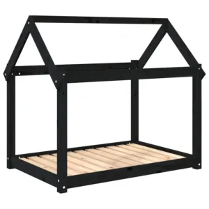 Legowisko dla psa, czarne, 101x70x90cm, lite drewno sosnowe