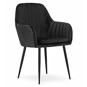 Krzesło LUGO - aksamit czarny / nogi czarne x 1