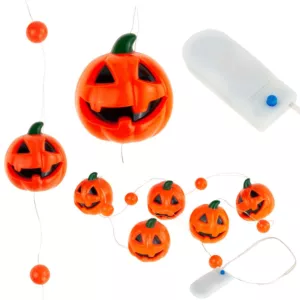 TG66285 GIRLANDA HALLOWEEN LED ŁAŃCUCH DYNIA ŚWIECĄCA 5SZT