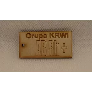 Breloczek z grawerem - Grupa Krwi - 60 x 30 mm