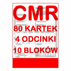 CMR List Przewozowy 80 kartek - 4 odcinki - 20 kompletów - 10 szt.