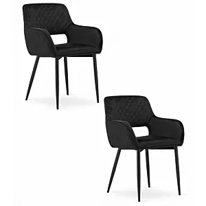 Krzesło AMALFI - czarny aksamit x 2