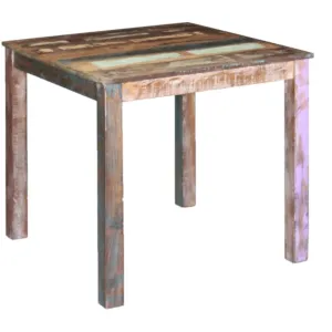 Stół do jadalni, lite drewno z recyklingu, 80x82x76 cm