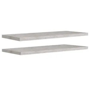 Półki ścienne, 2 szt., szarość betonu, 90x23,5x3,8 cm, MDF