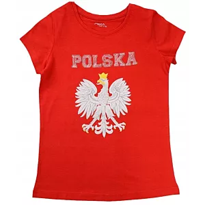 T-SHIRT koszulka kibica reprezentacji dziewczęca POLSKA ORZEŁ 110/116 R067E