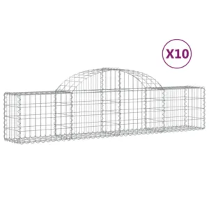 Kosze gabionowe, 10 szt, 200x30x40/60 cm, galwanizowane żelazo