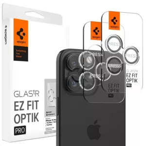 Spigen Optik.TR EZ Fit Camera Lens Protector 2-Pack - Szkło ochronne na obiektyw do iPhone 15 Pro / 15 Pro Max / iPhone 14 Pro / 14 Pro Max (2 szt) (Przezroczys