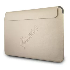 Guess Saffiano Script Computer Sleeve - Etui na notebooka 13" (złoty)