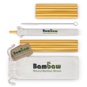 Bambaw Zestaw bambusowych słomek mix (14cm i 22cm) 12szt