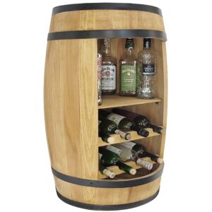 Drewniana beczka barek z półkami na wino 80x50cm komoda barek domowy na butelki z alkoholem