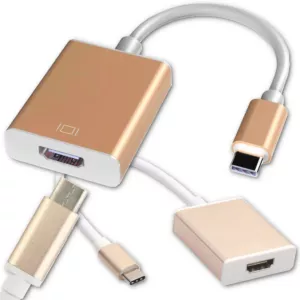Adapter z USB 3.1 typ C na HDMI GOLD PRZEJŚCIÓWKA ADAPTER złoty usbc - hdmi