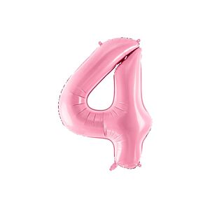 Balon foliowy "cyfra 4", różowa, 100 cm [balon na hel, cyfra duża, urodziny]