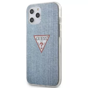 Guess Denim Triangle Lt - Etui iPhone 12 Pro Max (niebieski)