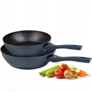 Komplet 2 patelni GŁĘBOKICH non-stick na gaz INDUKCJĘ zestaw 20/28 cm