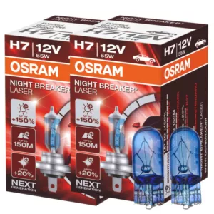 Mocne żarówki H7 OSRAM Night Breaker Laser + W5W