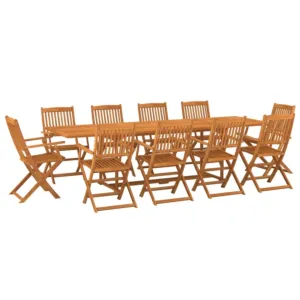 11-cz. zestaw mebli ogrodowych 280x90x75cm lite drewno akacjowe