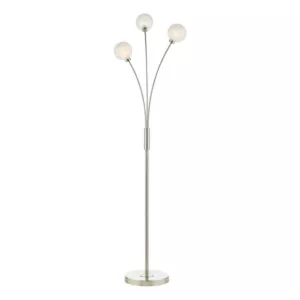 Lampa Podłogowa Avari 3 Light Floor Lamp Satin Nickel Frosted Glass