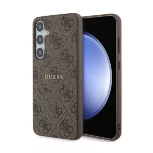 Guess 4G Collection Leather Metal Logo MagSafe - Etui Samsung Galaxy S24+ (brązowy)