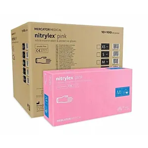 Rękawice Nitrylowe 100 szt. 8-M Nitrylex Pink - 10 szt.