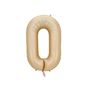 Balon foliowy "cyfra 0", beżowa, 100 cm [balon na hel, cyfra duża, urodziny]
