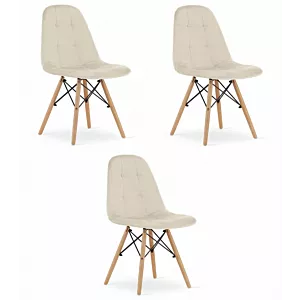 Krzesło DUMO - beż aksamit x 3