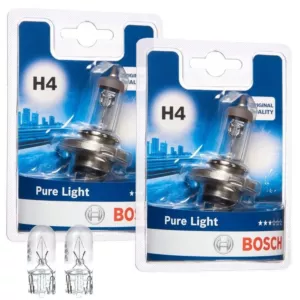 Żarówki H4 BOSCH Pure Light 12V 60/55W + W5W