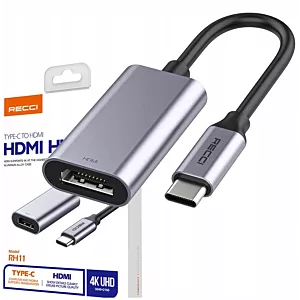 ADAPTER PRZEJŚCIÓWKA HUB Z USB-C do HDMI 4K UHD RECCI