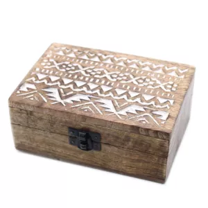 Drewniane Pudełko - Słowiański Wzór 15x10x6 cm