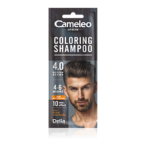 DELIA Męski szampon koloryzujący, szamponetka CAMELEO MEN, 15ml 4.0 ŚREDNI BRĄZ