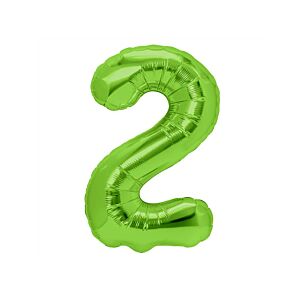 Balon foliowy "cyfra 2", zielona, 100 cm [balon na hel, cyfra duża, urodziny]