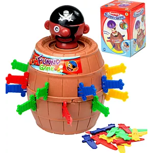 Gra zręcznościowa Szalony Pirat w beczce Ukłuj pirata 9 x 9 x 12,5 cm