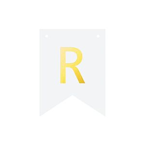 Baner DIY, 16 cm, biały, literka "R" [stwórz swój napis na imprezę,dekoracja]