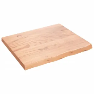 Półka, brązowa, 60x50x(2-4) cm, lakierowane lite drewno dębowe