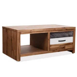 Stolik kawowy z litego drewna akacjowego, 90x50x37,5 cm