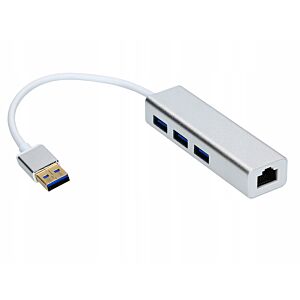 ADAPTER USB LAN RJ45 + HUB 3xUSB 3.0 KARTA GIGABIT