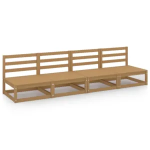 4-osobowa sofa ogrodowa, miodowy brąz, lite drewno sosnowe